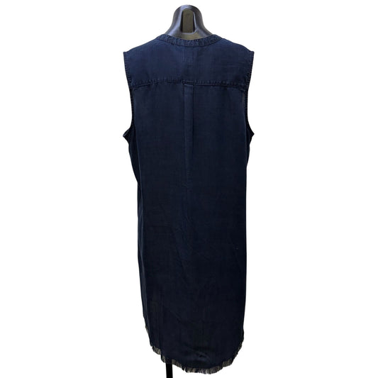 NWT Nic+Zoe Dark Wash Sleeveless Denim Tunic Dress With Frayed Hem XL