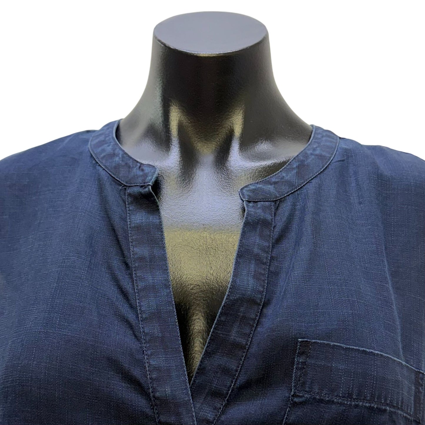 NWT Nic+Zoe Dark Wash Sleeveless Denim Tunic Dress With Frayed Hem XL