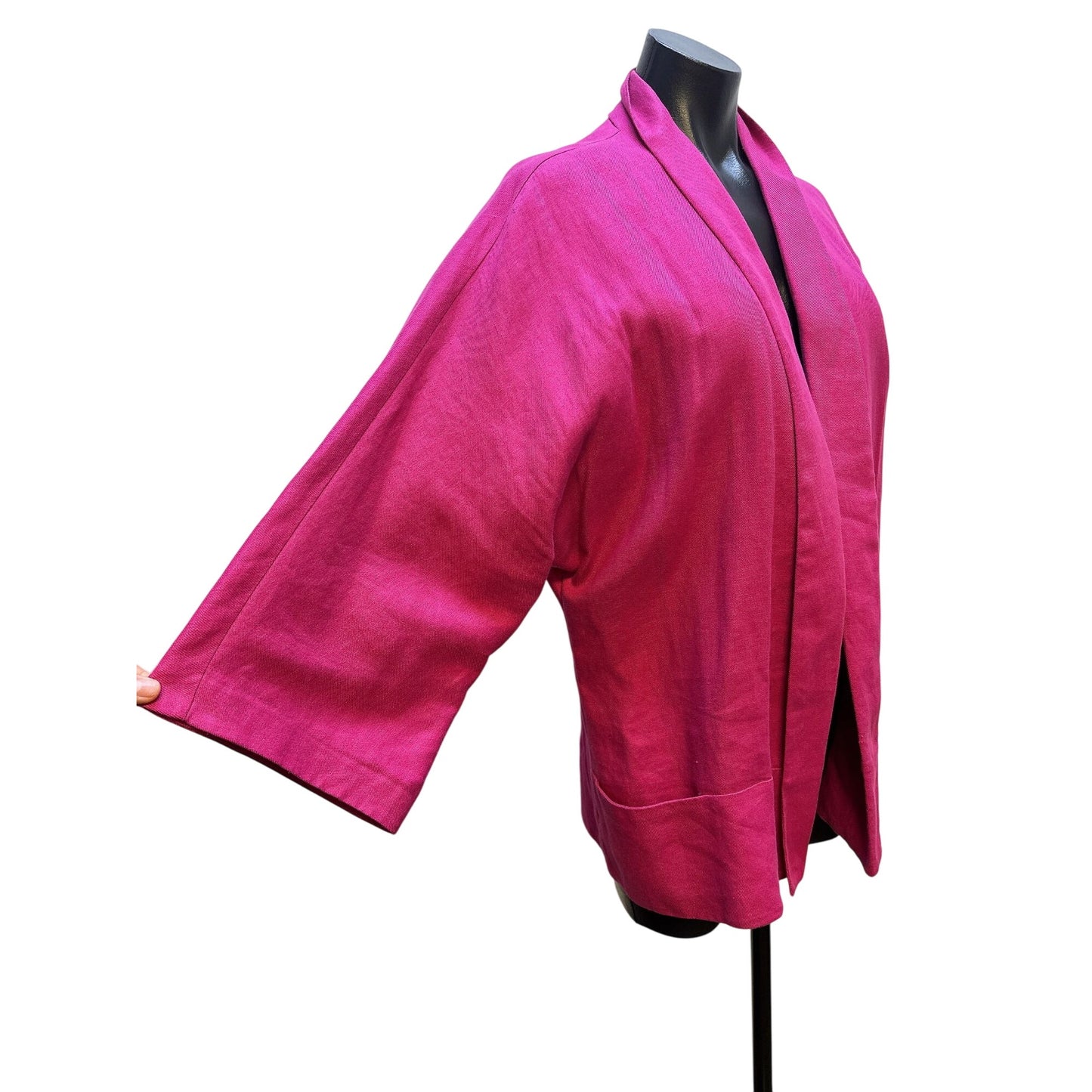 Lafayette 148 Open Front Kimono Cardigan Relaxed Fit w/Two Front Pockets Size XL