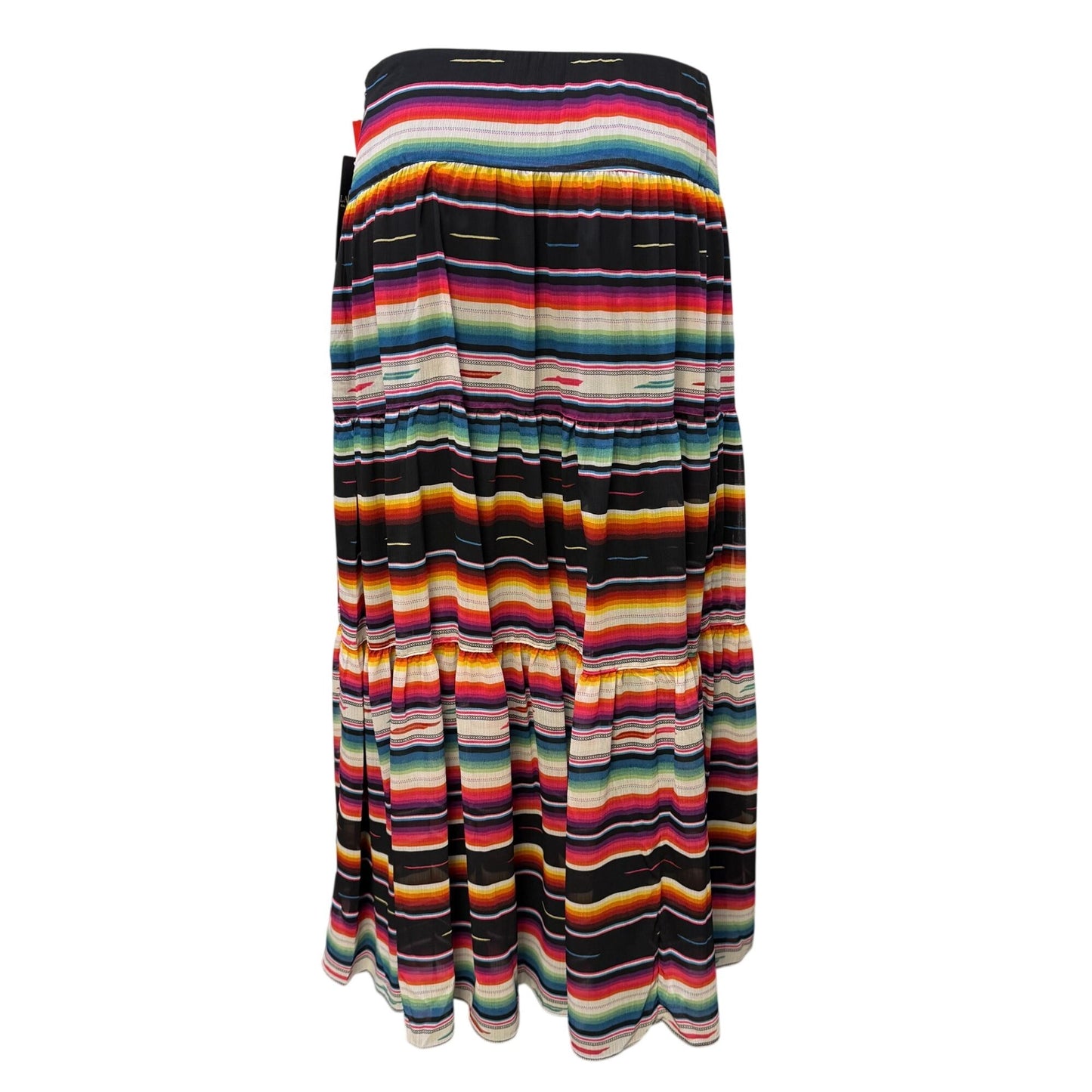 NWT Ralph Lauren Black Multi-Color Tiered Maxi Skirt Size 4