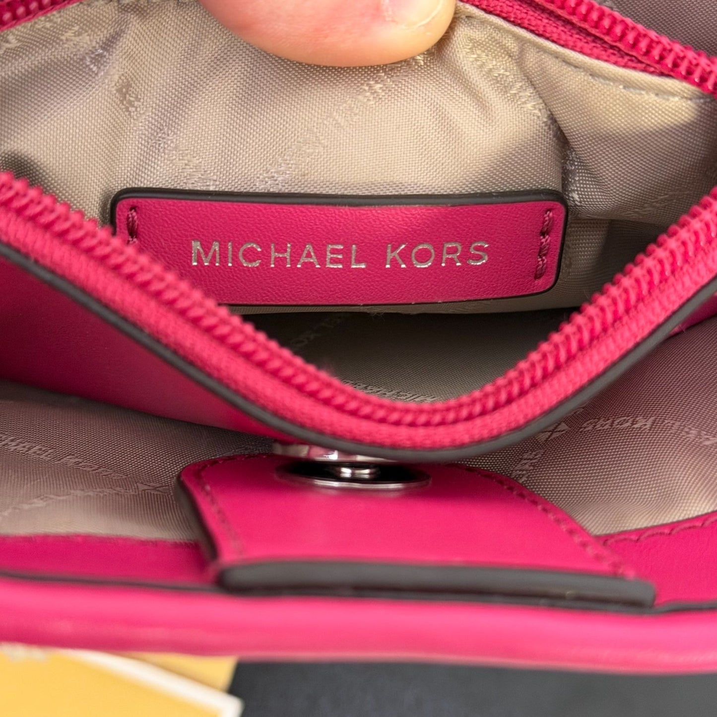 Michael Kors Straw Tote Bag Pink Gradient With Shoulder Strap