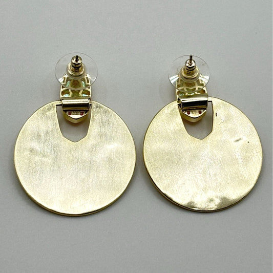 Kendra Scott Gold & Red Oval Stone Earrings