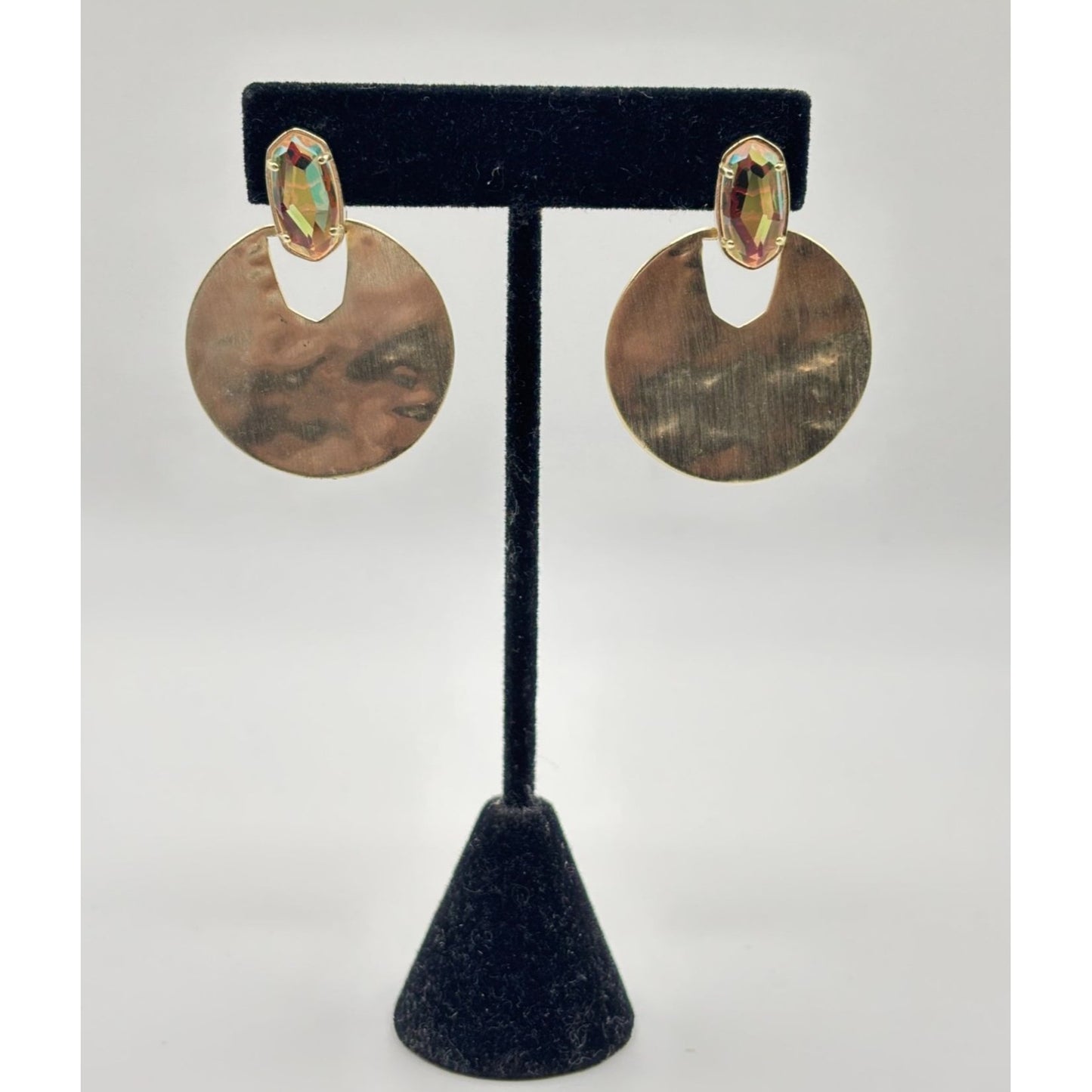 Kendra Scott Gold & Red Oval Stone Earrings