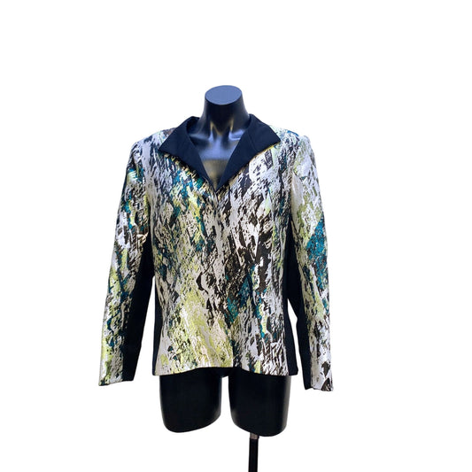 Lafayette 148 Colorful Abstract Print Brocade Blazer Jacket 12