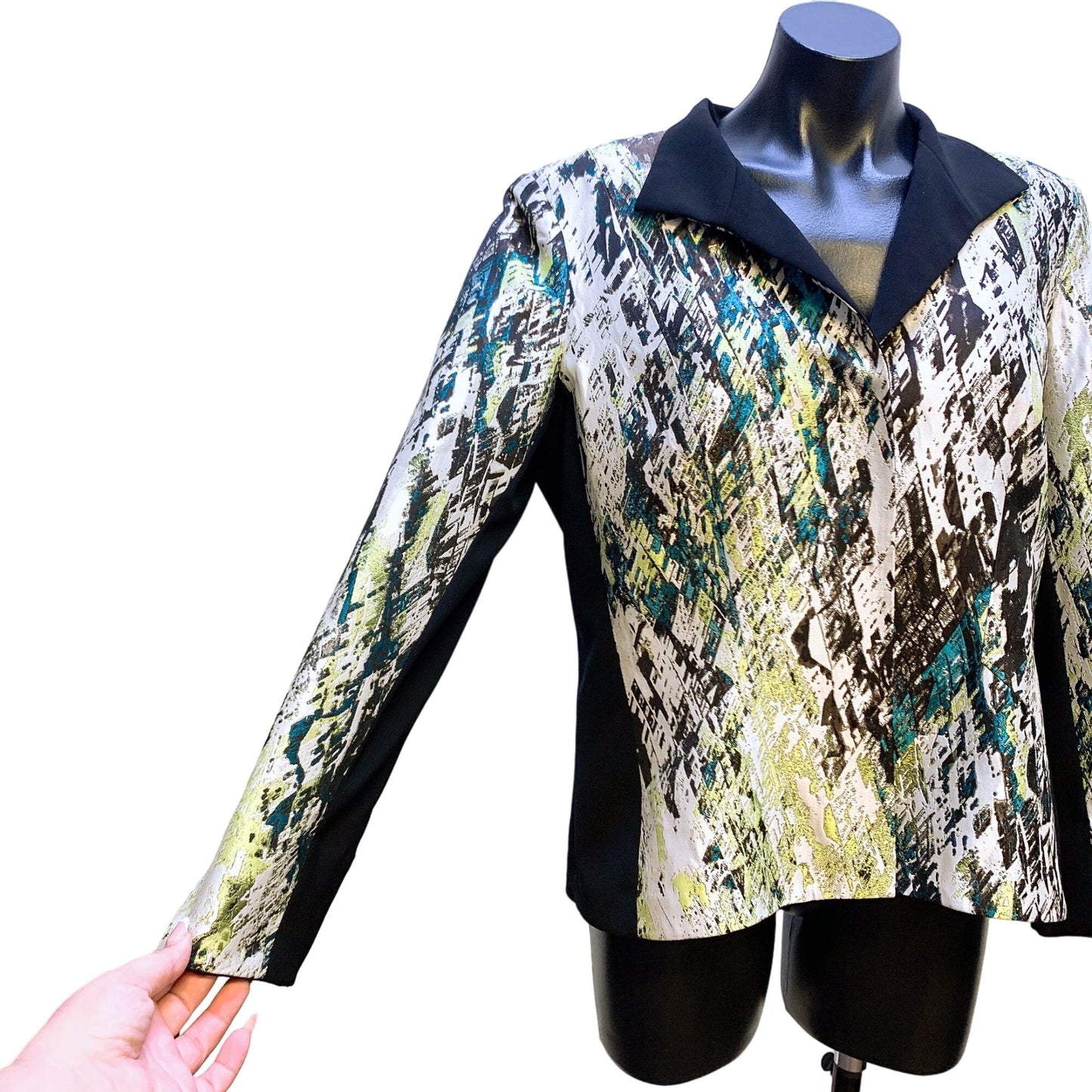 Lafayette 148 Colorful Abstract Print Brocade Blazer Jacket 12