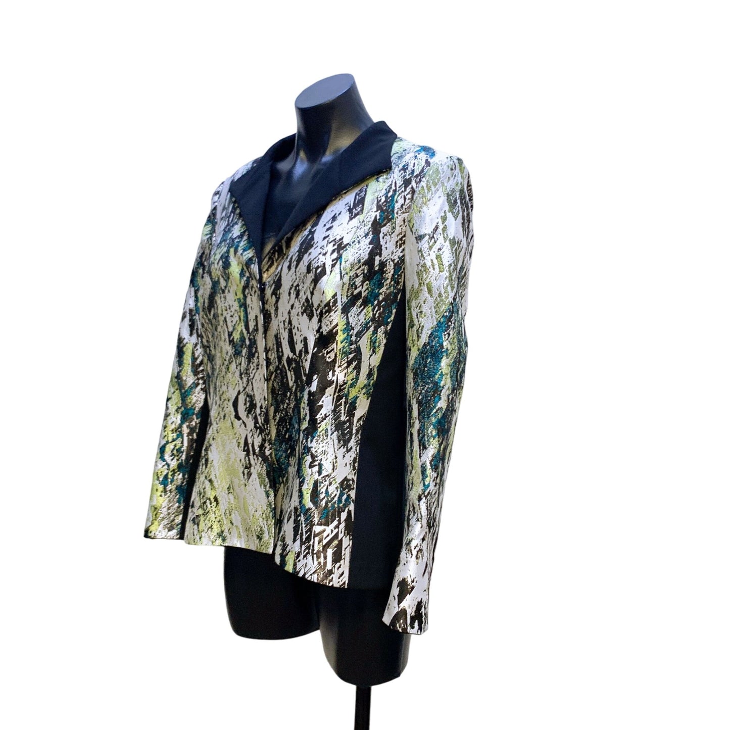 Lafayette 148 Colorful Abstract Print Brocade Blazer Jacket 12