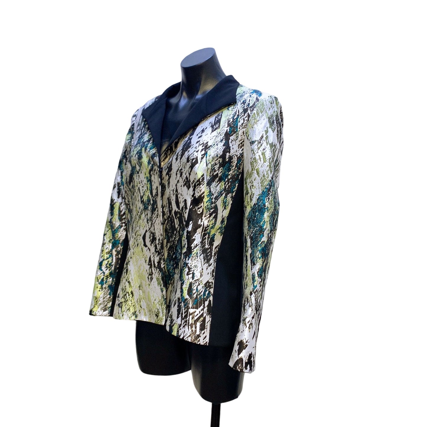 Lafayette 148 Colorful Abstract Print Brocade Blazer Jacket 12