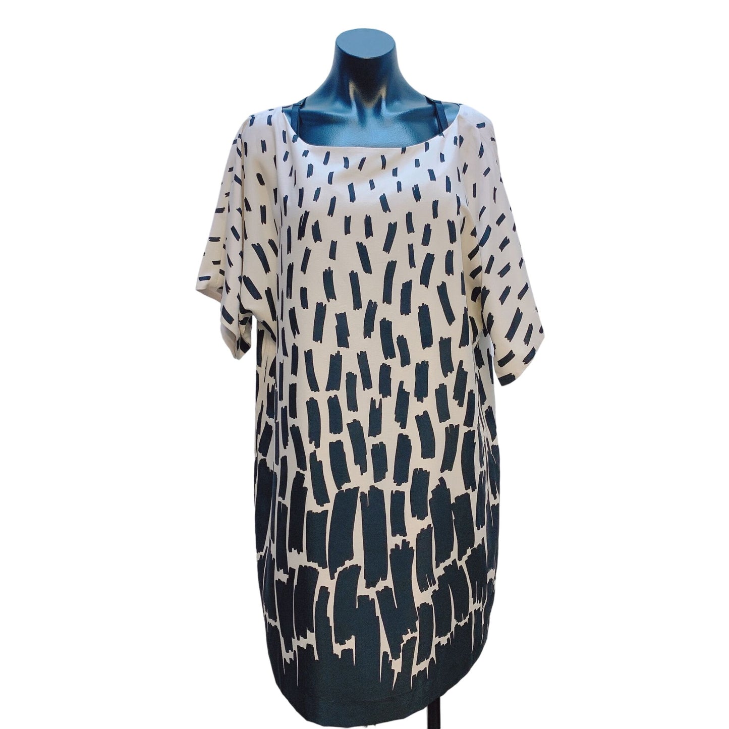 Tahari Arthur S. Levine Black & Cream Print Dress Size 16