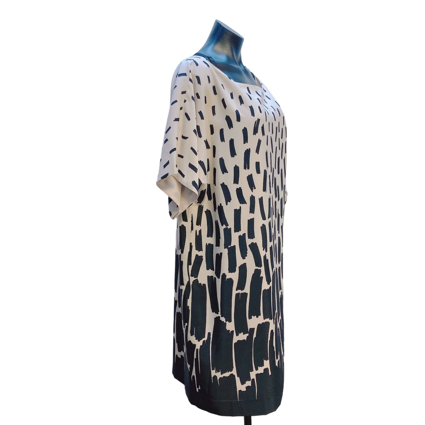 Tahari Arthur S. Levine Black & Cream Print Dress Size 16