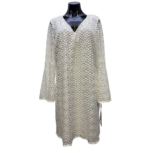 Karl Lagerfeld Paris White Lace Long-Sleeve Dress Size 16