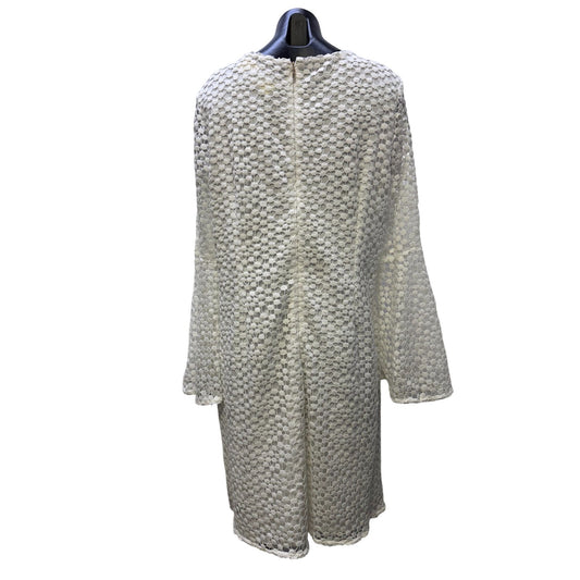 Karl Lagerfeld Paris White Lace Long-Sleeve Dress Size 16