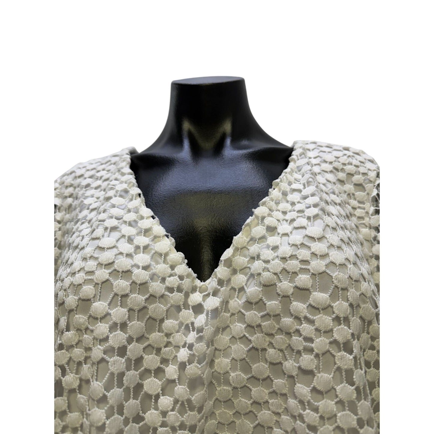 Karl Lagerfeld Paris White Lace Long-Sleeve Dress Size 16