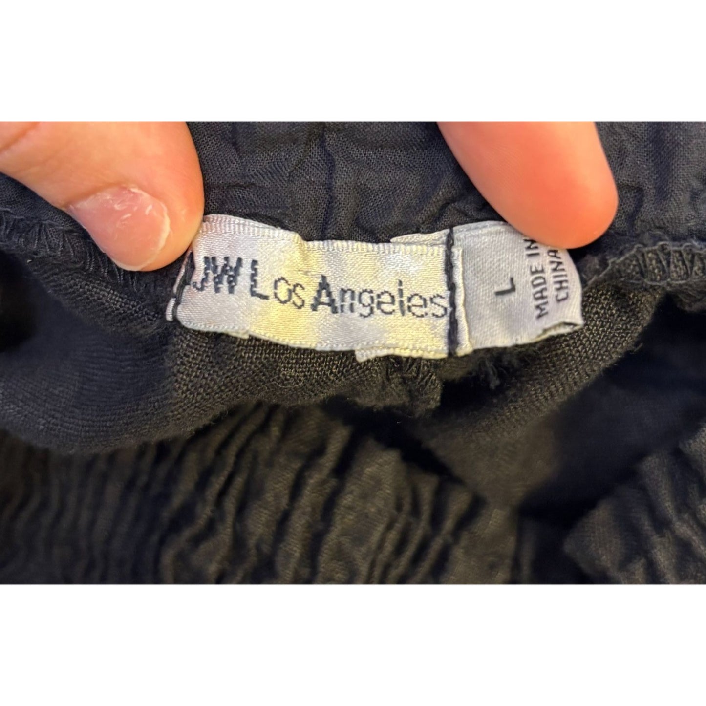 Johnny Was Los Angeles Linen Embroidered Pants Black L