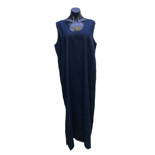 NWT Flax Womens Midnight Blue Classic Tank Maxi Linen Dress Size Large