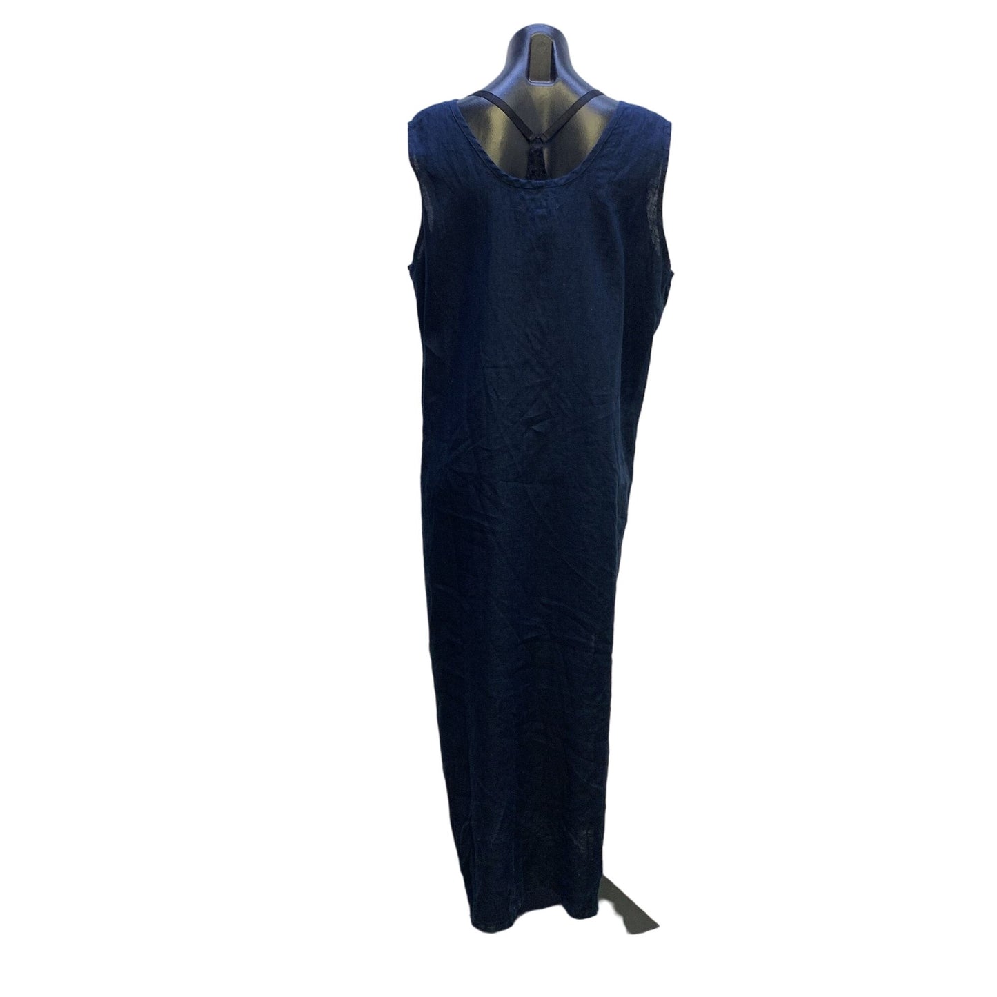 NWT Flax Womens Midnight Blue Classic Tank Maxi Linen Dress Size Large