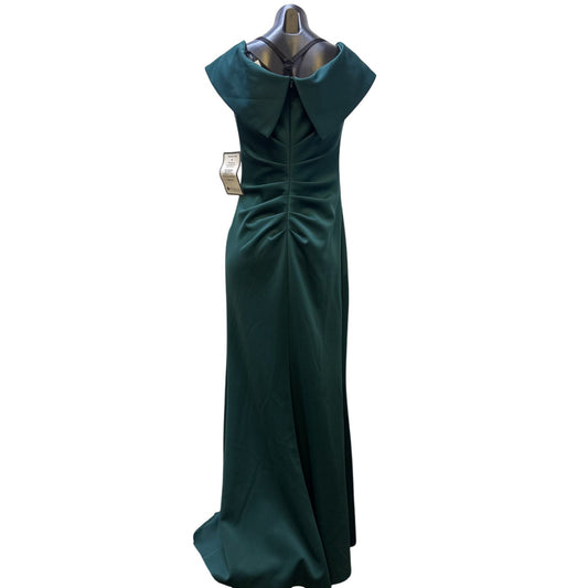 NWT Xscape Green Formal Evening Gown With Draped Neckline Size 12
