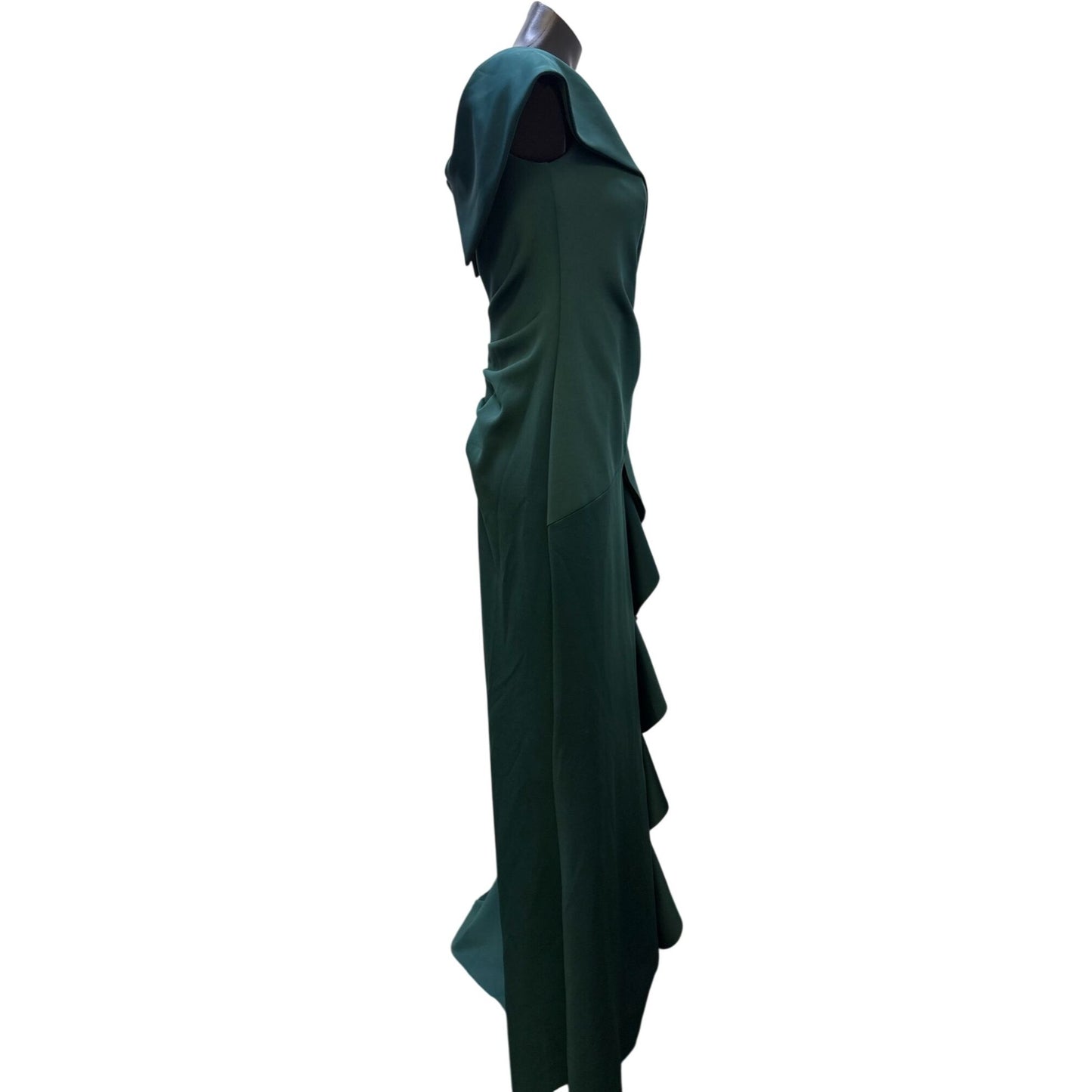 NWT Xscape Green Formal Evening Gown With Draped Neckline Size 12