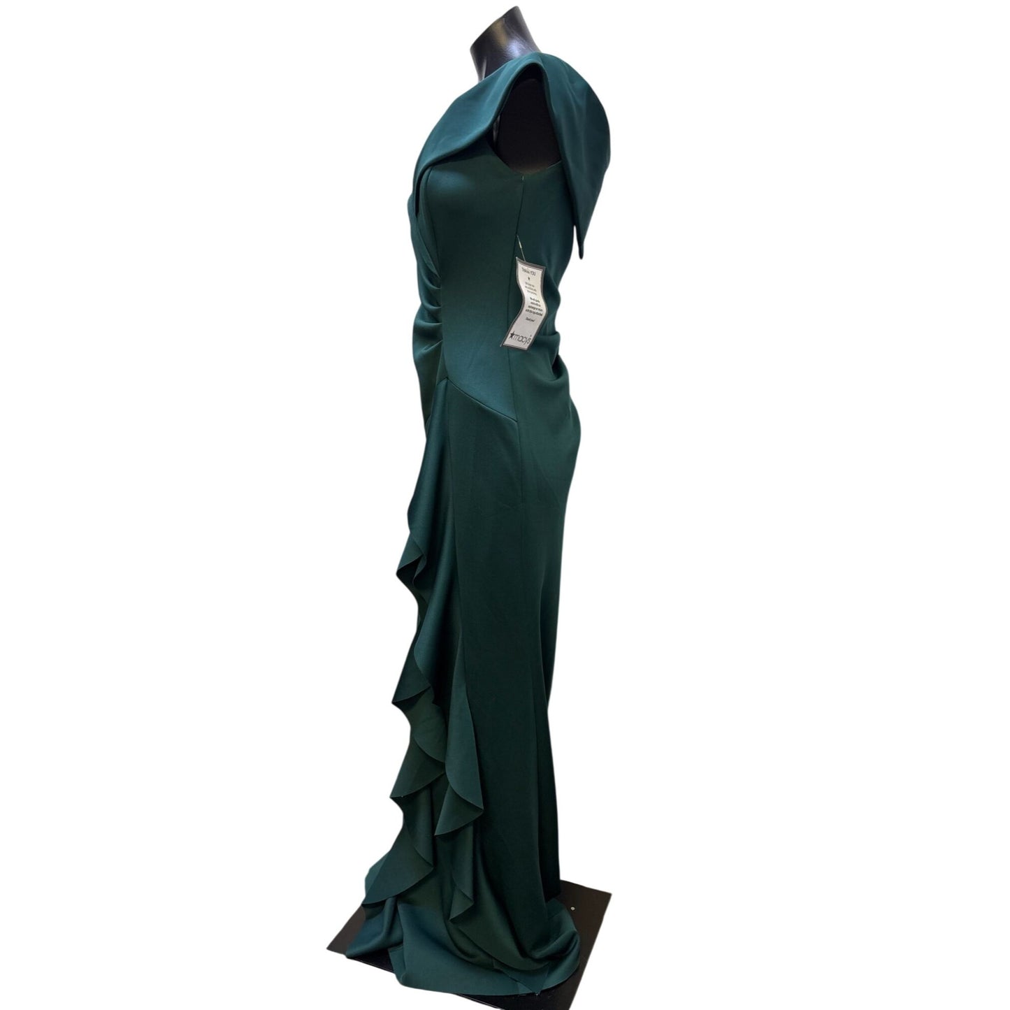 NWT Xscape Green Formal Evening Gown With Draped Neckline Size 12