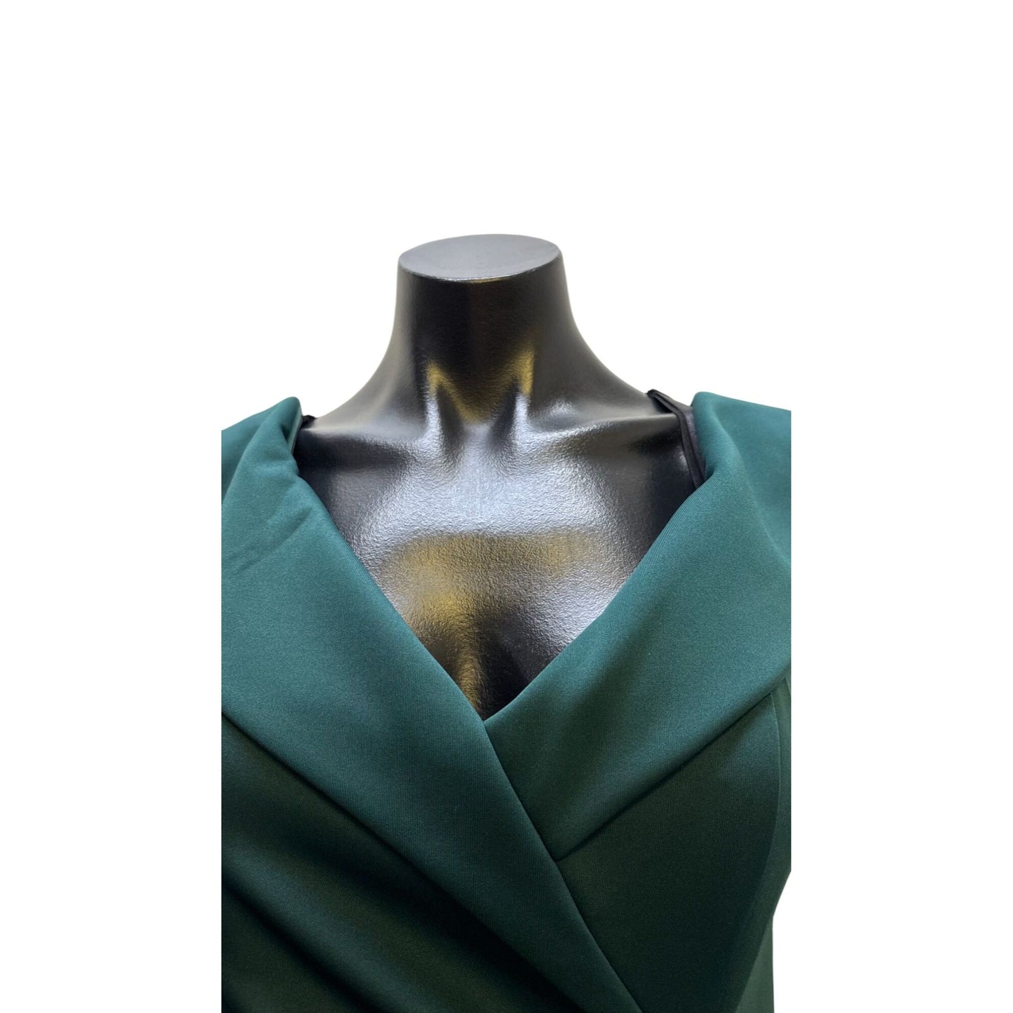 NWT Xscape Green Formal Evening Gown With Draped Neckline Size 12