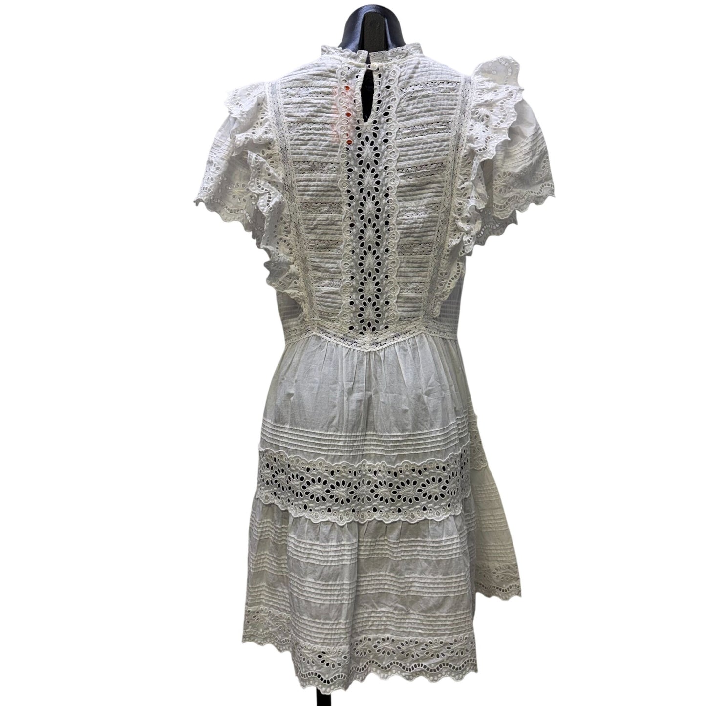 Sea New York White Eyelet Ruffle Mini Dress XS