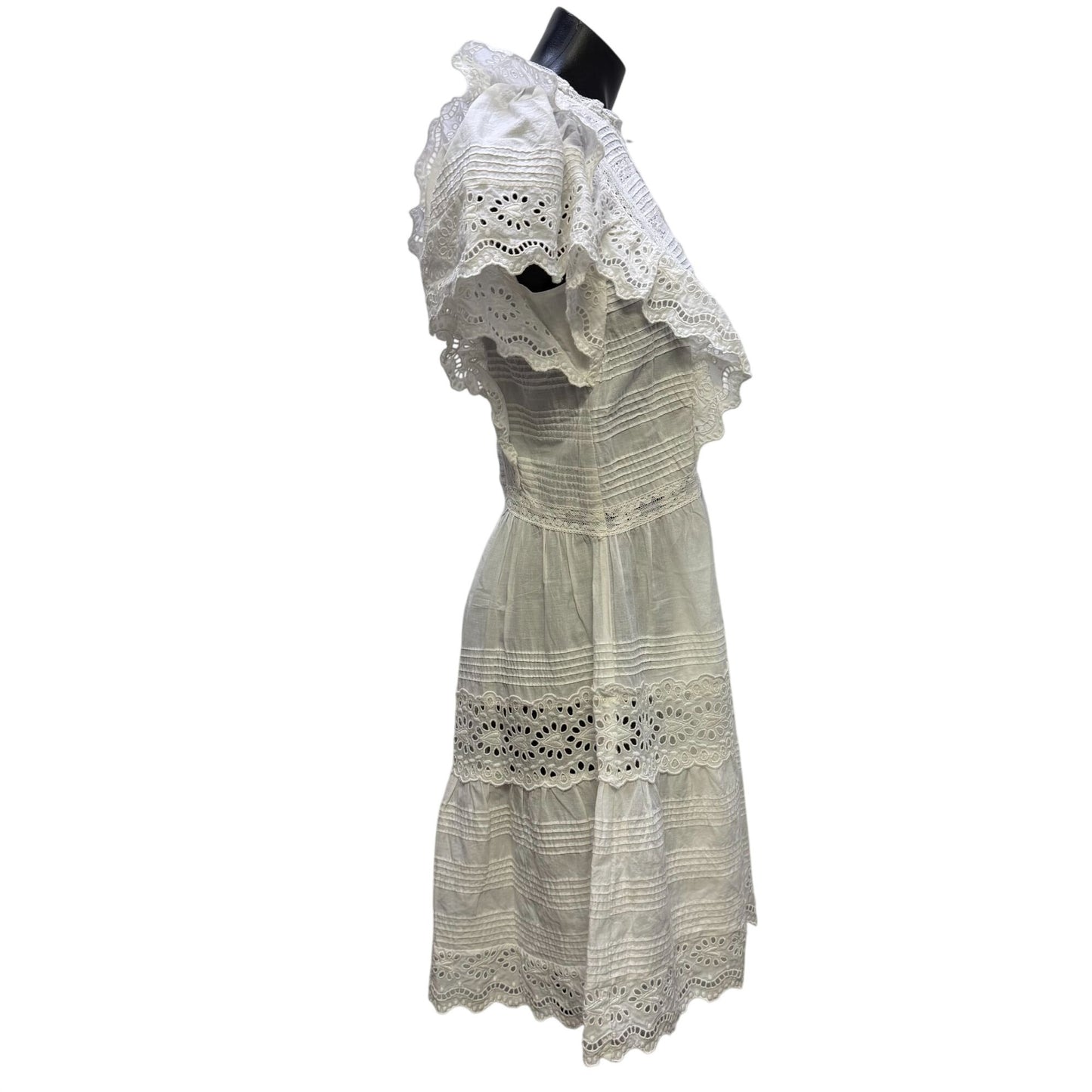 Sea New York White Eyelet Ruffle Mini Dress XS