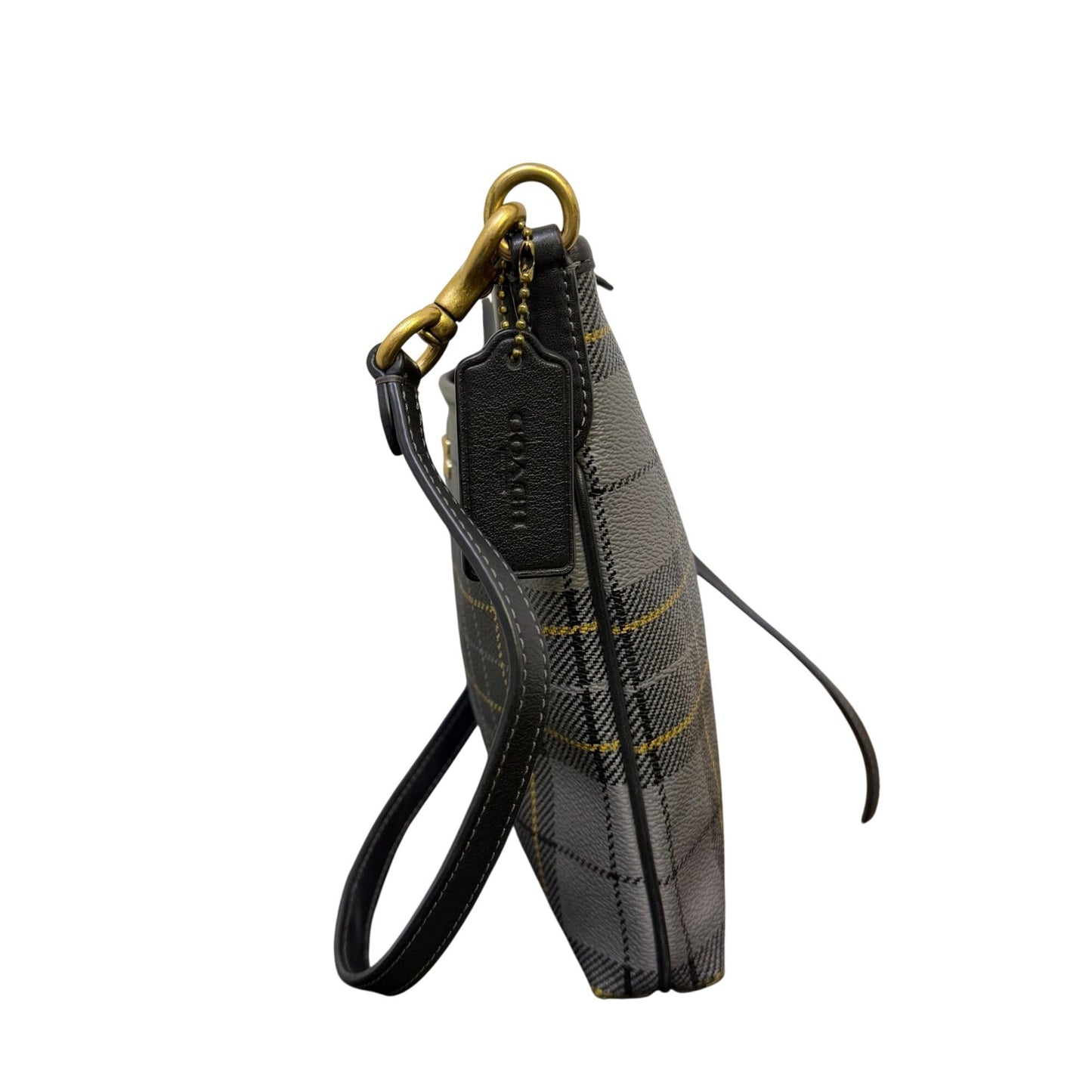 Coach Crossbody Bag Gray/Black Plaid Gold Hardware