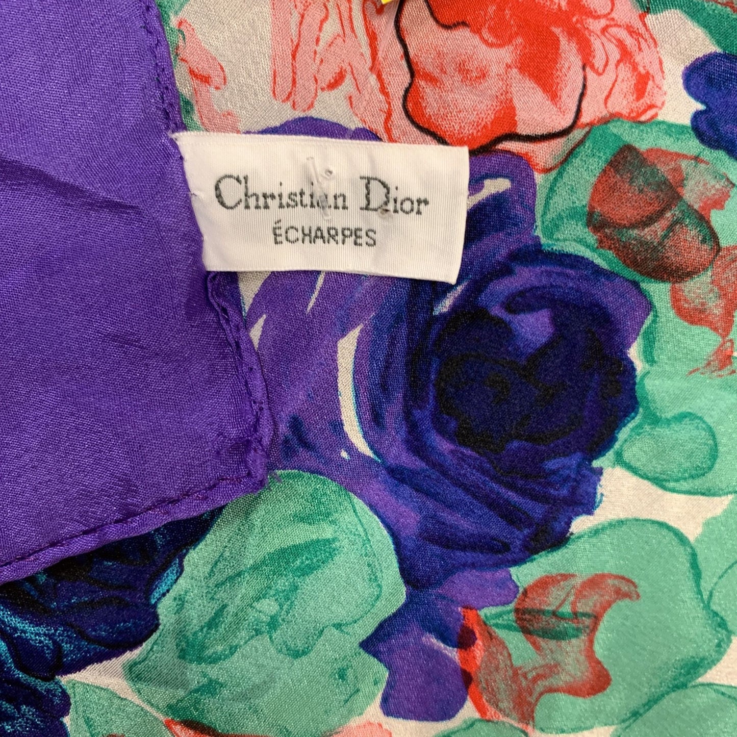 *Christian Dior Echarpes Purple Silk Scarf Medium